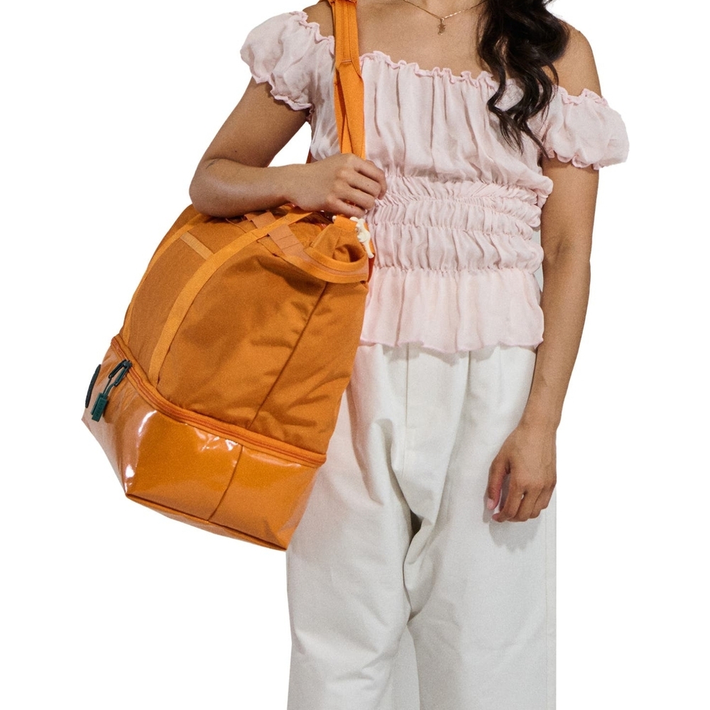 X Large Expandable Big Orange Tote Bag Weekender - Picture 5 of 16